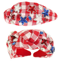 PATRIOTIC TOP KNOTTED HEADBAND